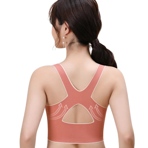 Sports Bra Front Adjustable Buckle Wireless Padded Comfy Gym Yoga Underwear Breathable Workout Fitness Top Low Intensity Women Zen Fit Plus