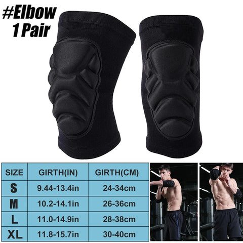 1Pair Knee Elbow Pads,Thick Sponge Collisioned Kneepads for Sports,Protective Knee Support Sleeve for Basketball Running Cycling Zen fit plus