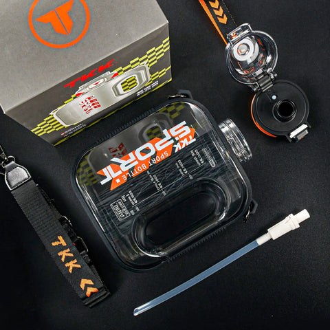 TKK 1/1.6/2L Sports Water Bottle TRITAN Large Capacity Creative Cup Heat Resistant Outdoor Adult Travel Kettle Gym Fitness Jugs Zen fit plus