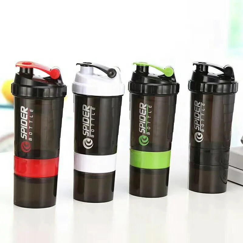 3 Layers Shaker Protein Bottle Powder Shake Cup Large Capacity Water Bottle Plastic Mixing Cup Body-Building Exercise Bottle Zen fit plus