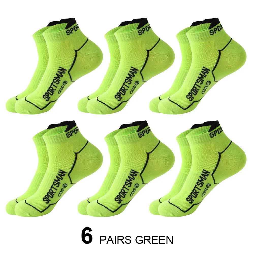 6 Pairs Socks Men's Short Socks Sweat Absorbent and Odorous Basketball Socks Running Sports Socks Breathable Mesh Men's Socks - Zen Fit Plus