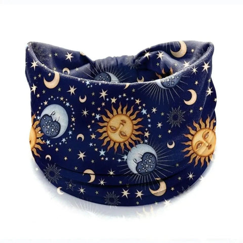 Bohemia Print Wide Headbands New Vintage Elastic Knot Turban Headwrap for Women Girls Soft Print Yoga Bandana Hair Accessories Zen Fit Plus
