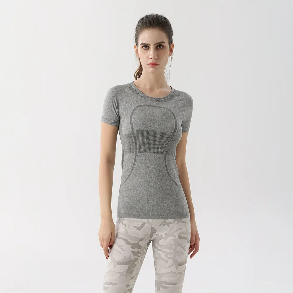 Women's Fitness T-Shirt Short Sleeve, Breathable Quick Dry Workout Top for Running, Yoga & Gym Training, Slim Fit Active Tee - Zen Fit Plus