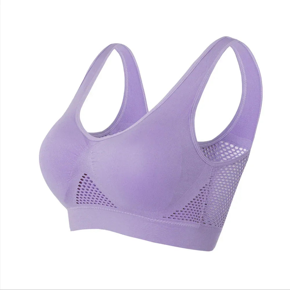 Seamless Mesh Women Sports Bras Fitness Gym Running Underwear Shockproof Bra Wireless 6XL Plus Size Crop Top Breathable Yoga Bra - Zen Fit Plus