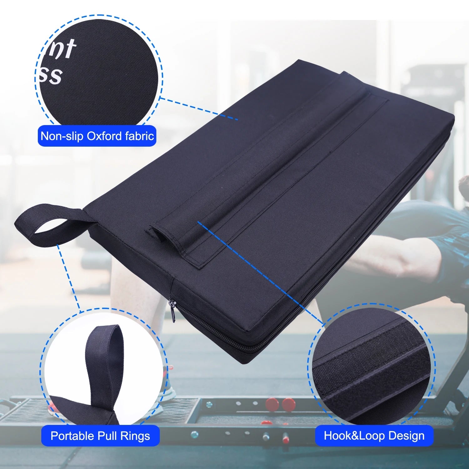 Square Hip Thrust Pad Extra Thick Foam Cushion for Barbell Weightlifting Hip Thrusts Glute Bridges Premium Home Gym Equipment Zen fit plus