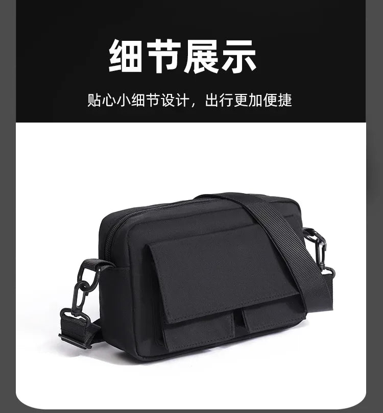 Minimalist Black Shoulder Bag Retro Male Nylon Crossbody Bags Men's Small Messenger Bag for Men Suitable for Daily Use - Zen Fit Plus