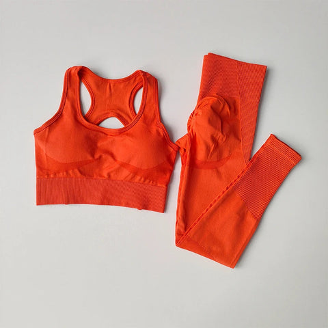 2PCS Sports Bra Women's Set Professional Fitness Tank Top Bra Shockproof Running Leggings Yoga Suit Beautiful Back Bra Clothing Zen fit plus