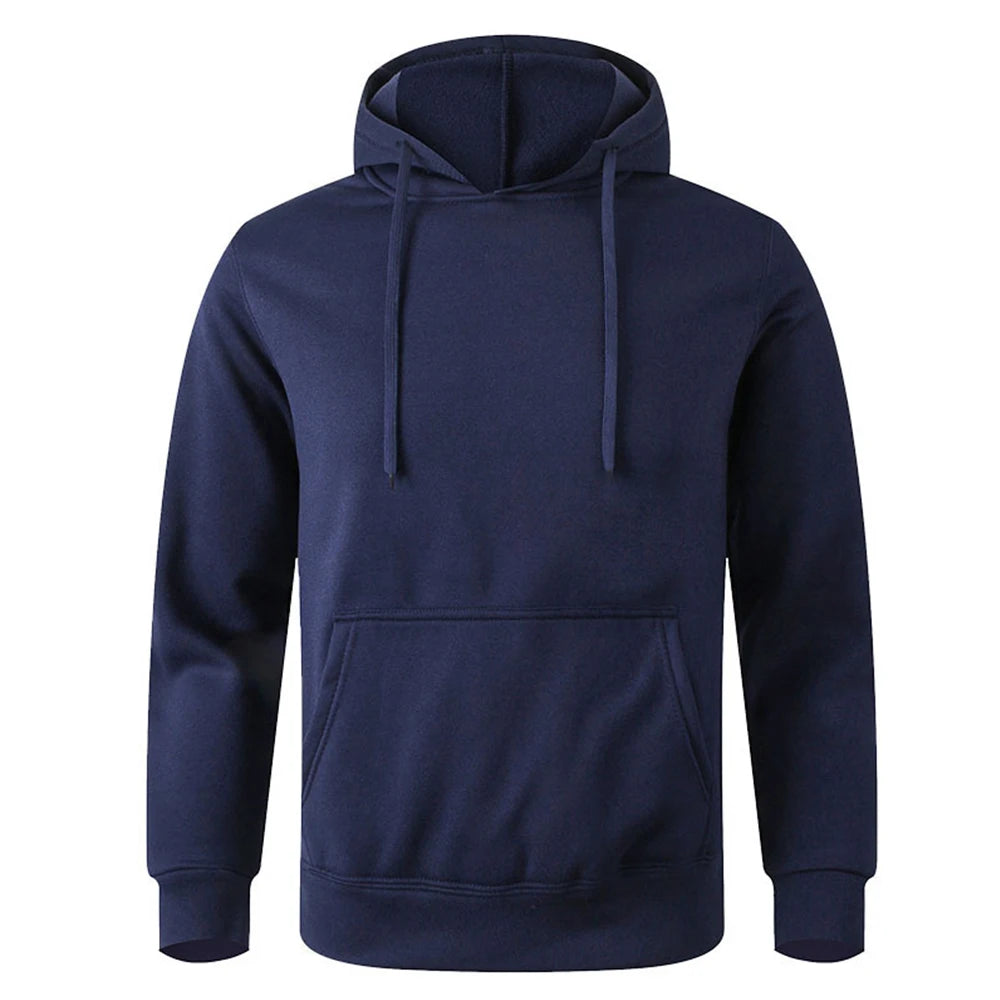 Men's and Women's Warm Sweatshirt Casual Solid Color Streetwear Pullovers Sport Fitness Pocket Hoodies Multi Color Zen fit plus