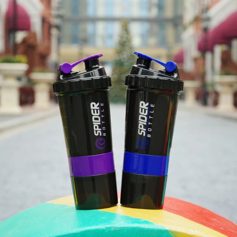 3 Layers Shaker Protein Bottle Powder Shake Cup Large Capacity Water Bottle Plastic Mixing Cup Body-Building Exercise Bottle Zen fit plus