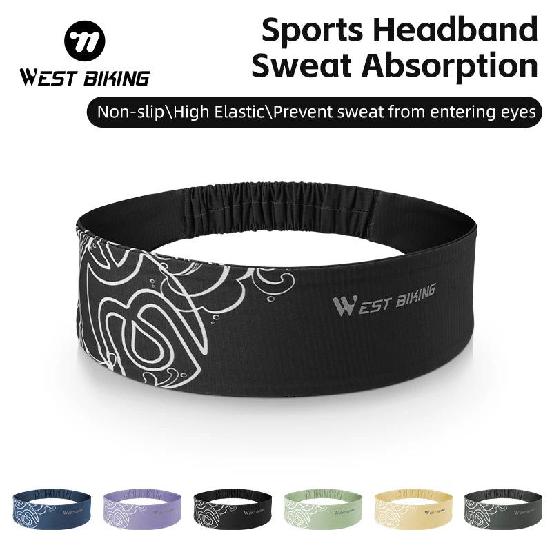 WEST BIKING Outdoor Sports Headband High Elastic Non-slip Moisture Wicking Headband Men Women Running Cycling Fitness Headwear Zen fit plus