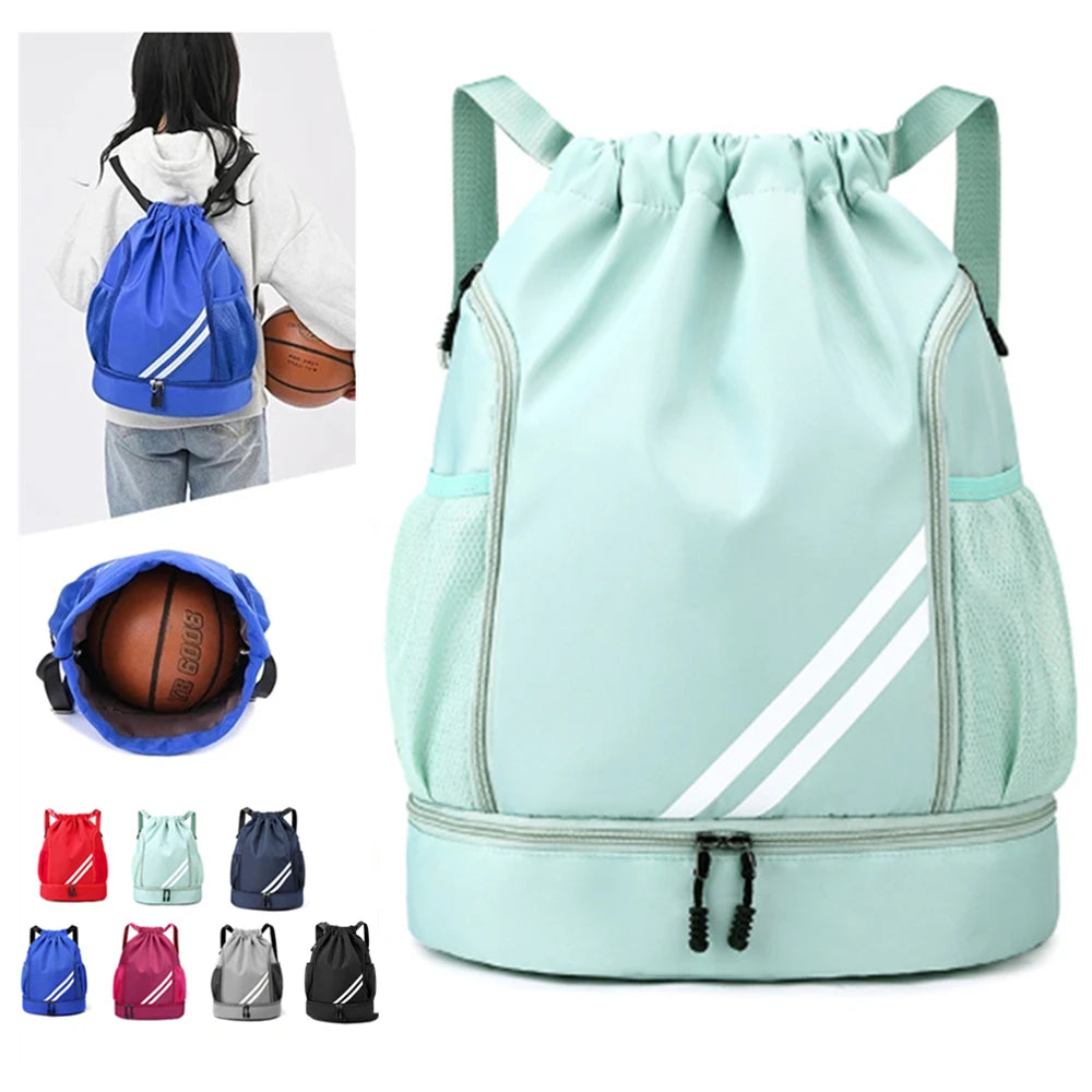 Fitness Gym Bag Backpack Women Men Basketball Backpack Outdoor Soccer Football Storage Bags Training Drawstring Sports Knapsack Zen fit plus