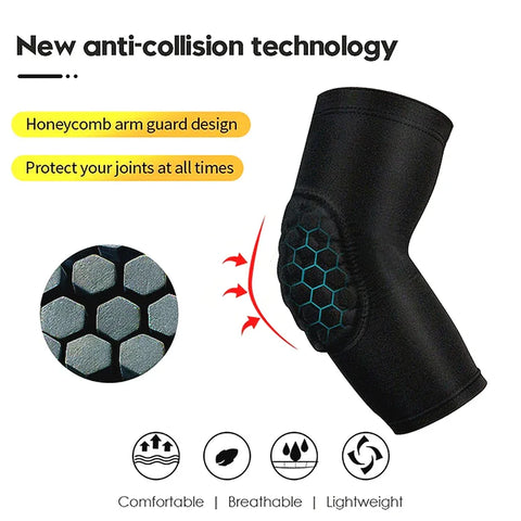 1 PC Sports Elbow Support Sleeve Honeycomb Paded Arm Joint Protector Breathbable Elbow Pads Cycling Running Basketball Arm Guard - Zen Fit Plus