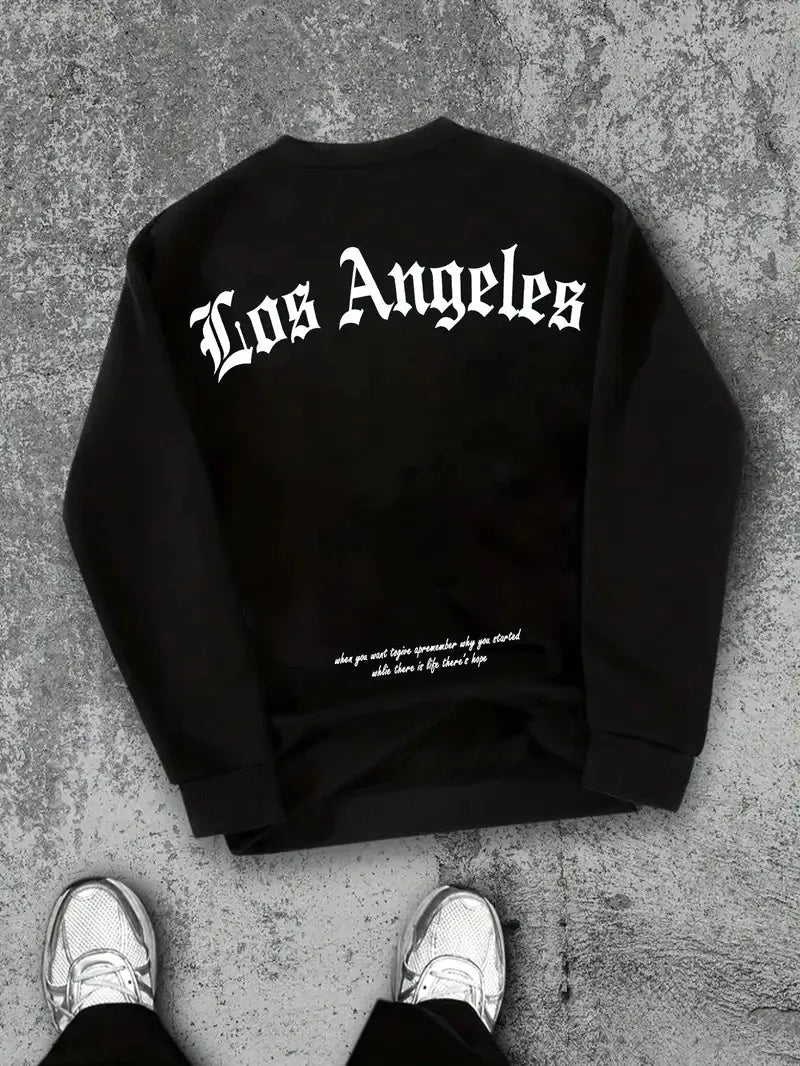 The new men's round-neck hoodie for Spring and Autumn 2025 features street fashion and soft 3D letter pattern printing Zen Fit Plus