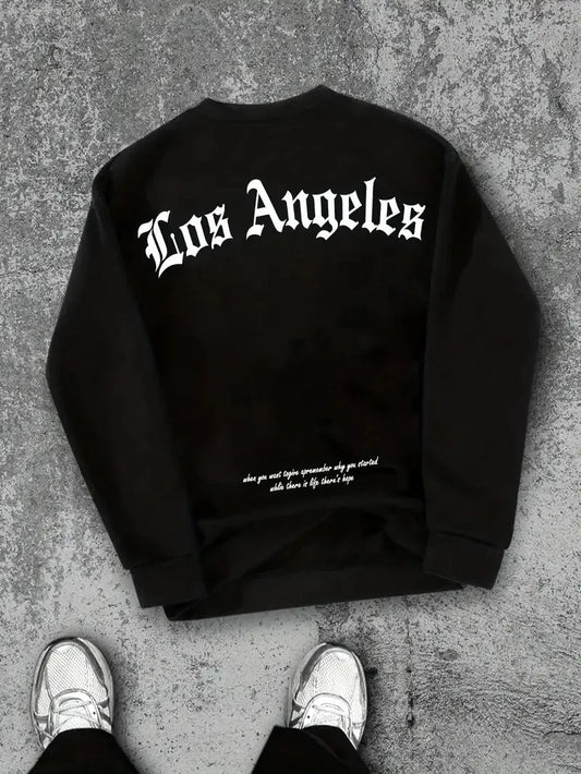 The new men's round-neck hoodie for Spring and Autumn 2025 features street fashion and soft 3D letter pattern printing Zen Fit Plus