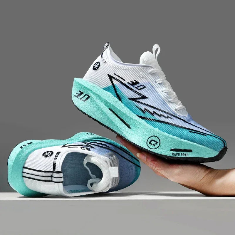 Men's Carbon Board Sneakers Anti-slip Cushioned Comfortable Racing Training Running Shoes Mesh Tennis Shoes Casual for Women - Zen Fit Plus