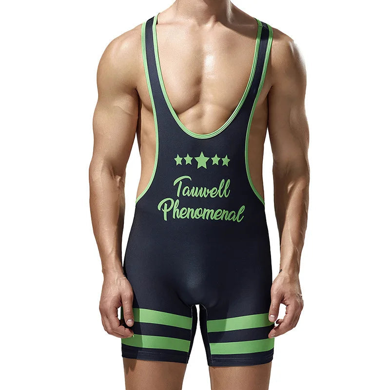 Mens Undershirts Bodysuit Wrestling Singlet Fitness Workout Running Vest Bodywear Underwear Bodybuilding Jumpsuit Zen fit plus