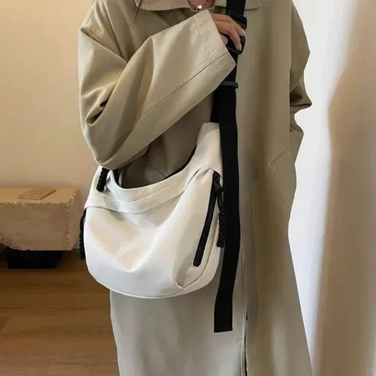 2024 Fashion High Capacity Solid Color Single Shoulder Totes Bag Nylon Hobos Crossbody Bags Solid Casual Zipper Women's Bags Zen fit plus