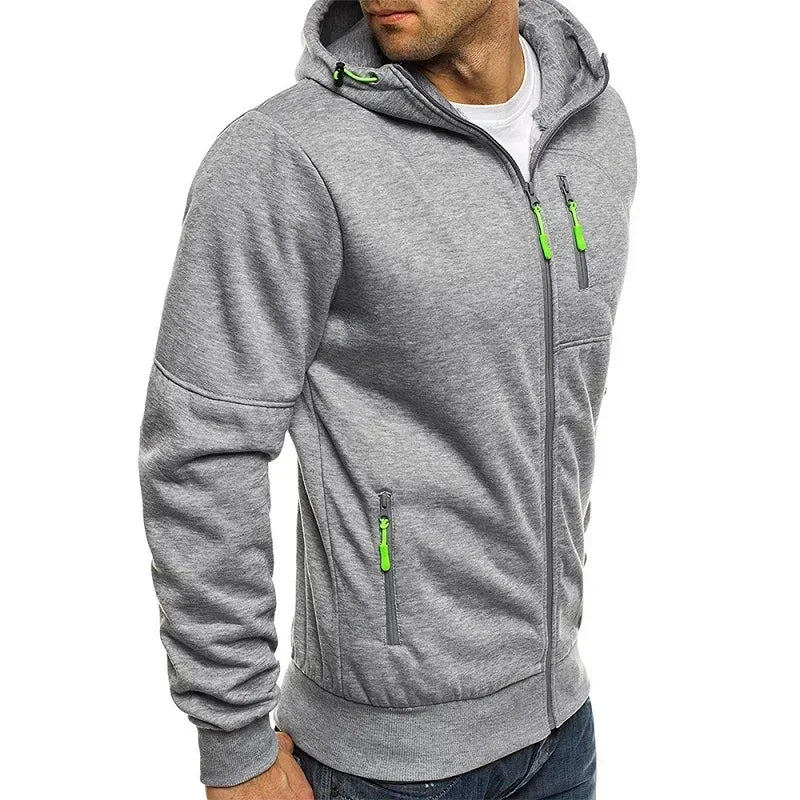 Men's Hoodies Long Sleeve Sweatshirt Zipper Design Hooded Sweatshirt for Men Clothing Sportswear Slim Fit Casual Jacket - Zen Fit Plus