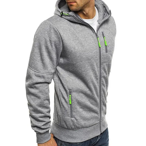 Men's Hoodies Long Sleeve Sweatshirt Zipper Design Hooded Sweatshirt for Men Clothing Sportswear Slim Fit Casual Jacket - Zen Fit Plus
