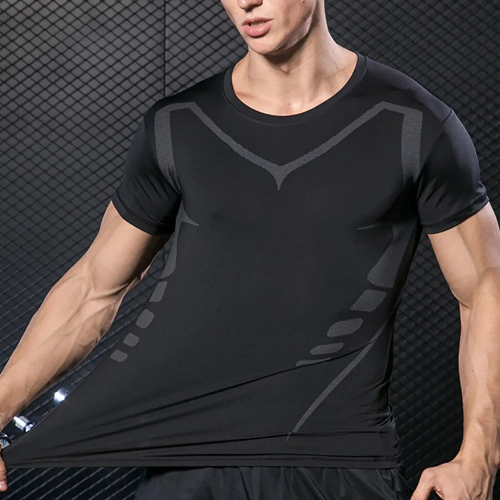 Men's Running Compression Shirts Short Sleeve Sport Gym Tees Fitness Quick Dry Sweatshirt Jogging Tracksuit Athletic Shirt Tops - Zen Fit Plus