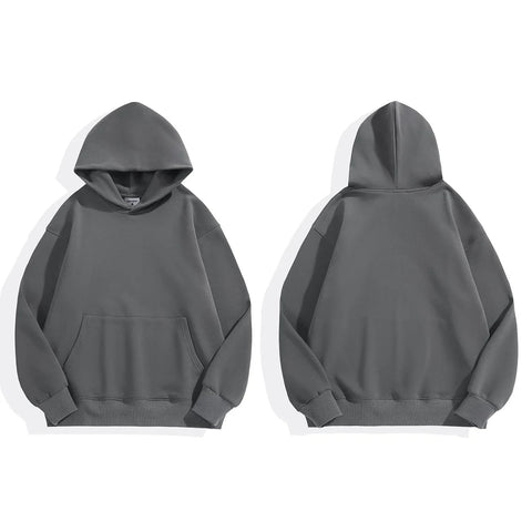 16.9oz 480gsm Heavy Weight Cotton Plus Velvet Hooded Sweater Men Thickened Tight Polar Fleece Pullover Hoodie Women Sweatshirt Zen fit plus