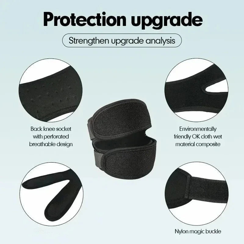 1PC Pressurized Knee Wrap Sleeve Support Bandage Pad Elastic Braces Knee Hole Kneepad Safety Basketball Tennis Cycling Knee Pads Zen Fit Plus