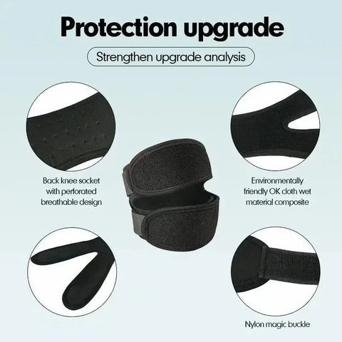 1PC Pressurized Knee Wrap Sleeve Support Bandage Pad Elastic Braces Knee Hole Kneepad Safety Basketball Tennis Cycling Knee Pads Zen Fit Plus