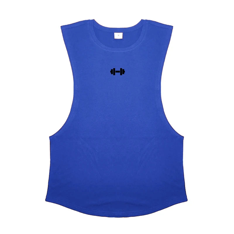 Gym Fitness Training Vests Cotton Breathable Side Slits Tank Tops Mens Bodybuilding Muscle Sleeveless Singlets Workout Shirts Zen fit plus