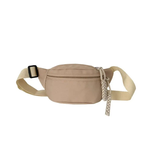 Canvas Children Bag Fashion Water Proof Large Capacity Crossbody Bag Zipper Solid Color Shoulder Bag Fanny Pack Hip Purse Zen fit plus