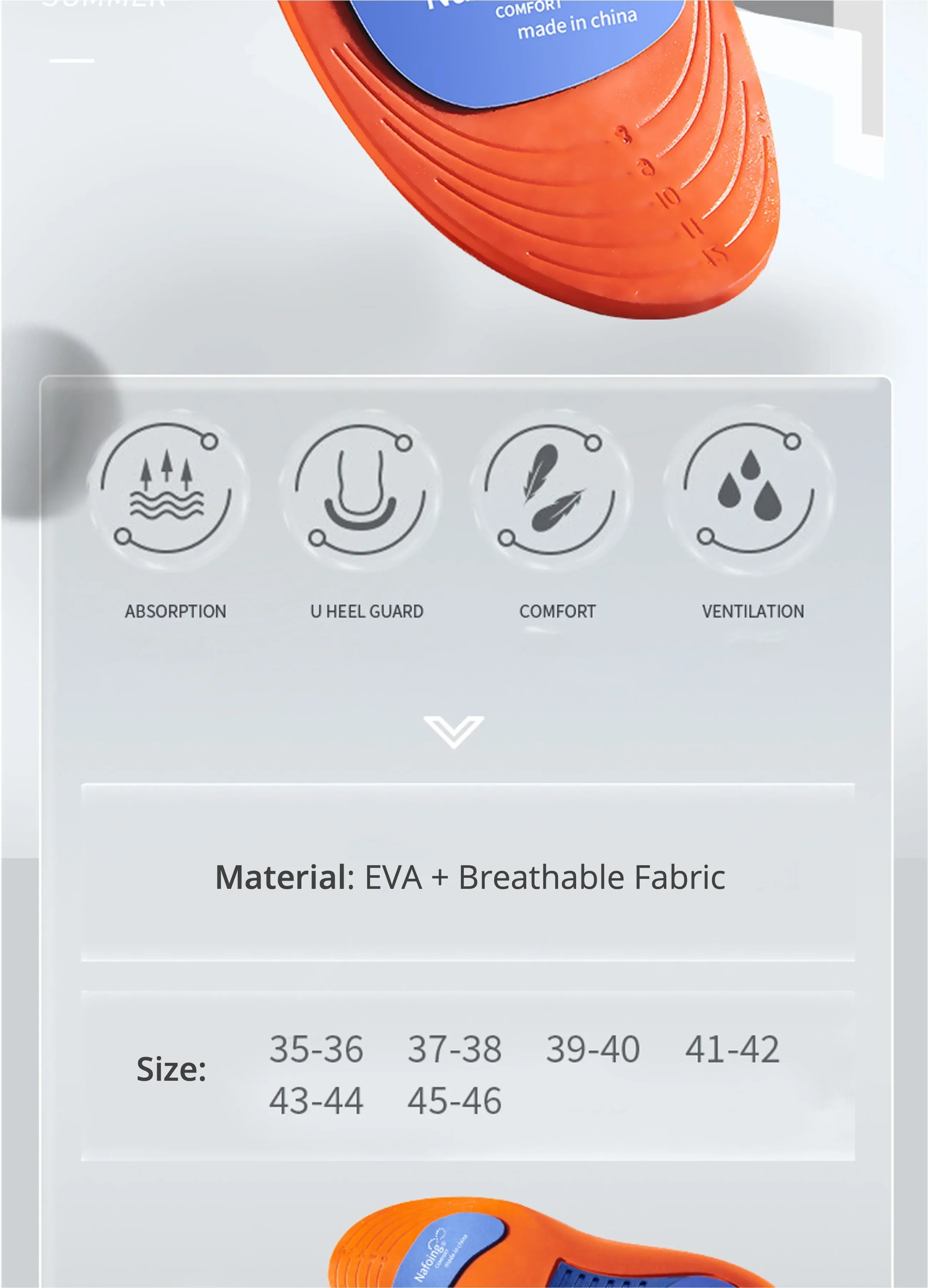 Sport Orthopedic Insoles for Feet Men Women EVA Breathable Shock Absorption Shoes Insole for Running Basketball Sport Care Pads - Zen Fit Plus