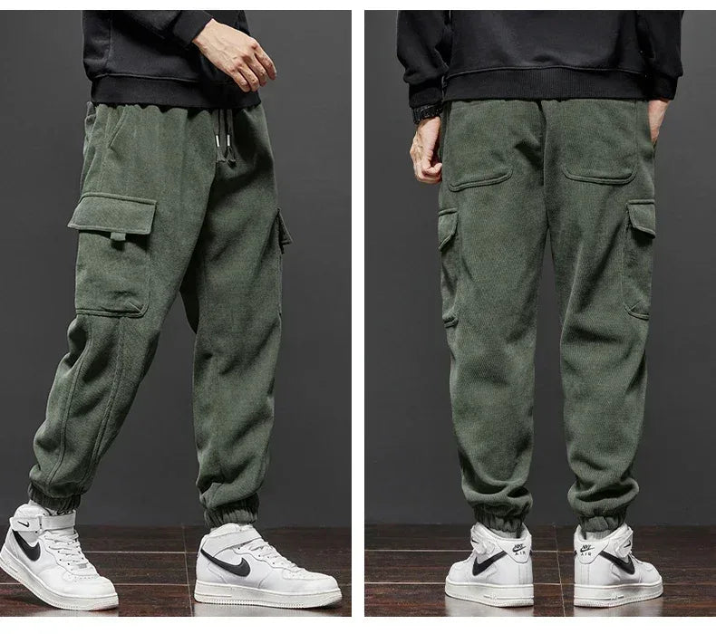 Spring Autumn New Style Elastic Waist Casual Pants for Men Stretch Straight Drawstring Harem Jogging Sports Long Pants Male - Zen Fit Plus