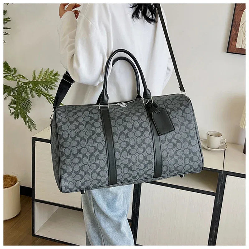 PU Leather Gym Bag Travel Totes Duffle Women Sports Fitness Business Casual Luggage Handbag Outdoor Shoulder Weekend Bag for Man - Zen Fit Plus