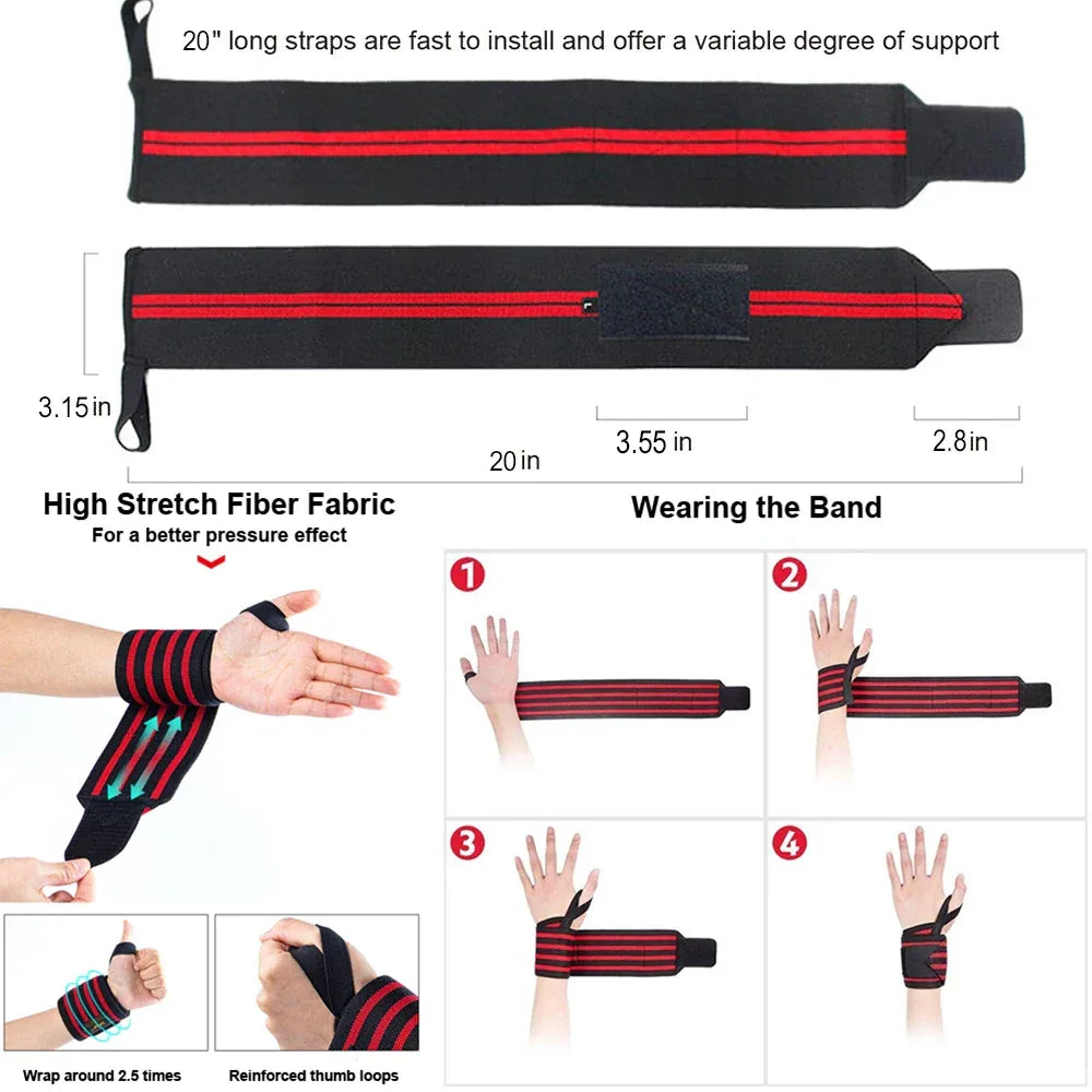 Fitness Wrist Wraps Weight Lifting Gym Wrist Straps Cross Training Padded Thumb Brace Strap Power Hand Support Bar Wristband - Zen Fit Plus