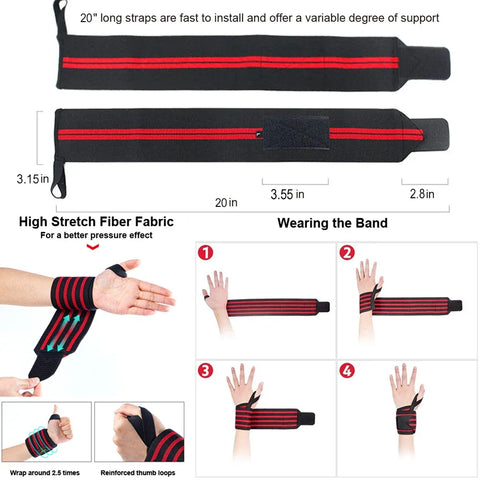 Fitness Wrist Wraps Weight Lifting Gym Wrist Straps Cross Training Padded Thumb Brace Strap Power Hand Support Bar Wristband - Zen Fit Plus