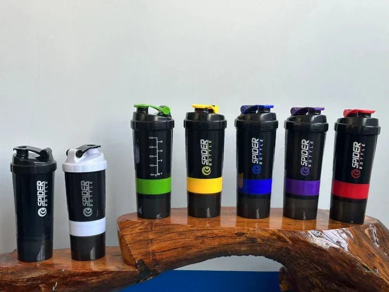 3 Layers Shaker Protein Bottle Powder Shake Cup Large Capacity Water Bottle Plastic Mixing Cup Body-Building Exercise Bottle - Zen Fit Plus