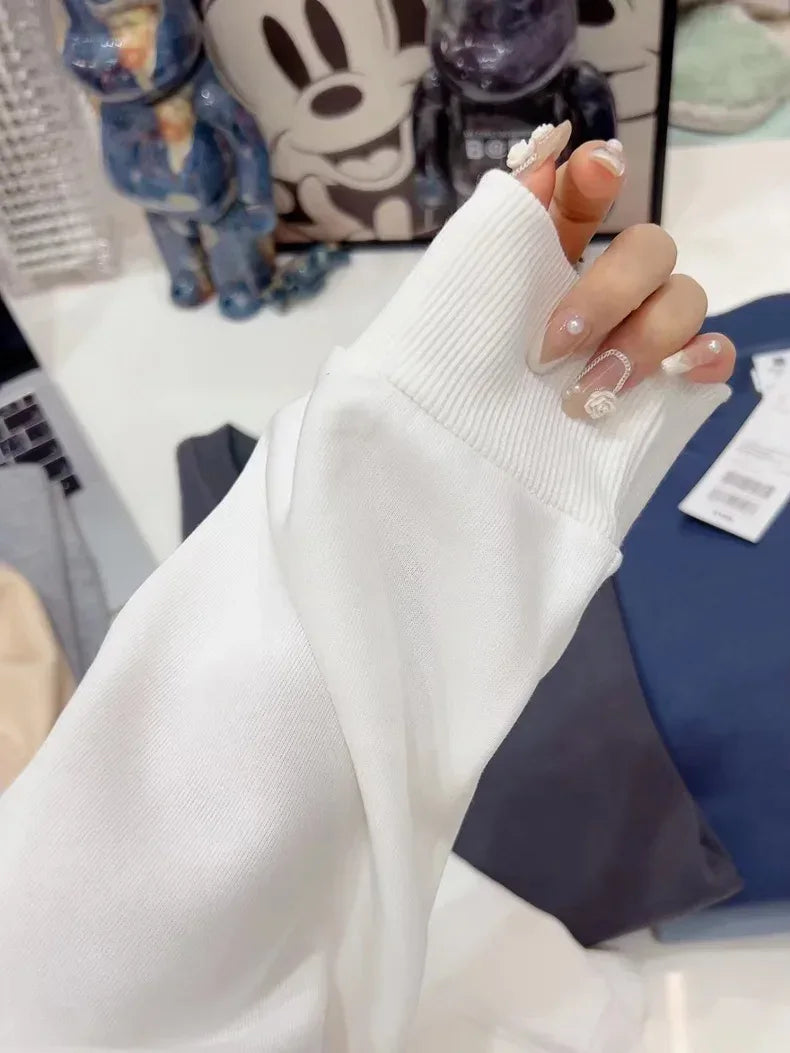 Thickened Fleece Cotton Hoodie Unisex Oversized round Neck Solid Color Couple's Sweatshirt Versatile Autumn Winter New Arrival - Zen Fit Plus