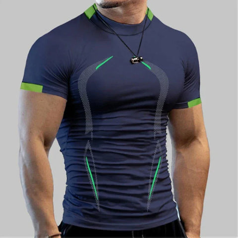 Men Compression Gym t Shirt Short Sleeve Bodybuilding Fitness Top Tee Man Quick Dry Running Sport t Shirts Male Gym Sportswear - Zen Fit Plus