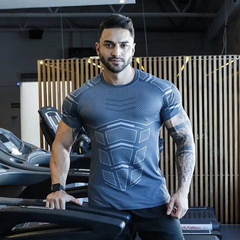 2024 Men Running Sports T-shirt Training Quick Dry Tight Short Sleeves Shirt Bodybuilding compress Fitness Tee Tops men Clothing Zen fit plus