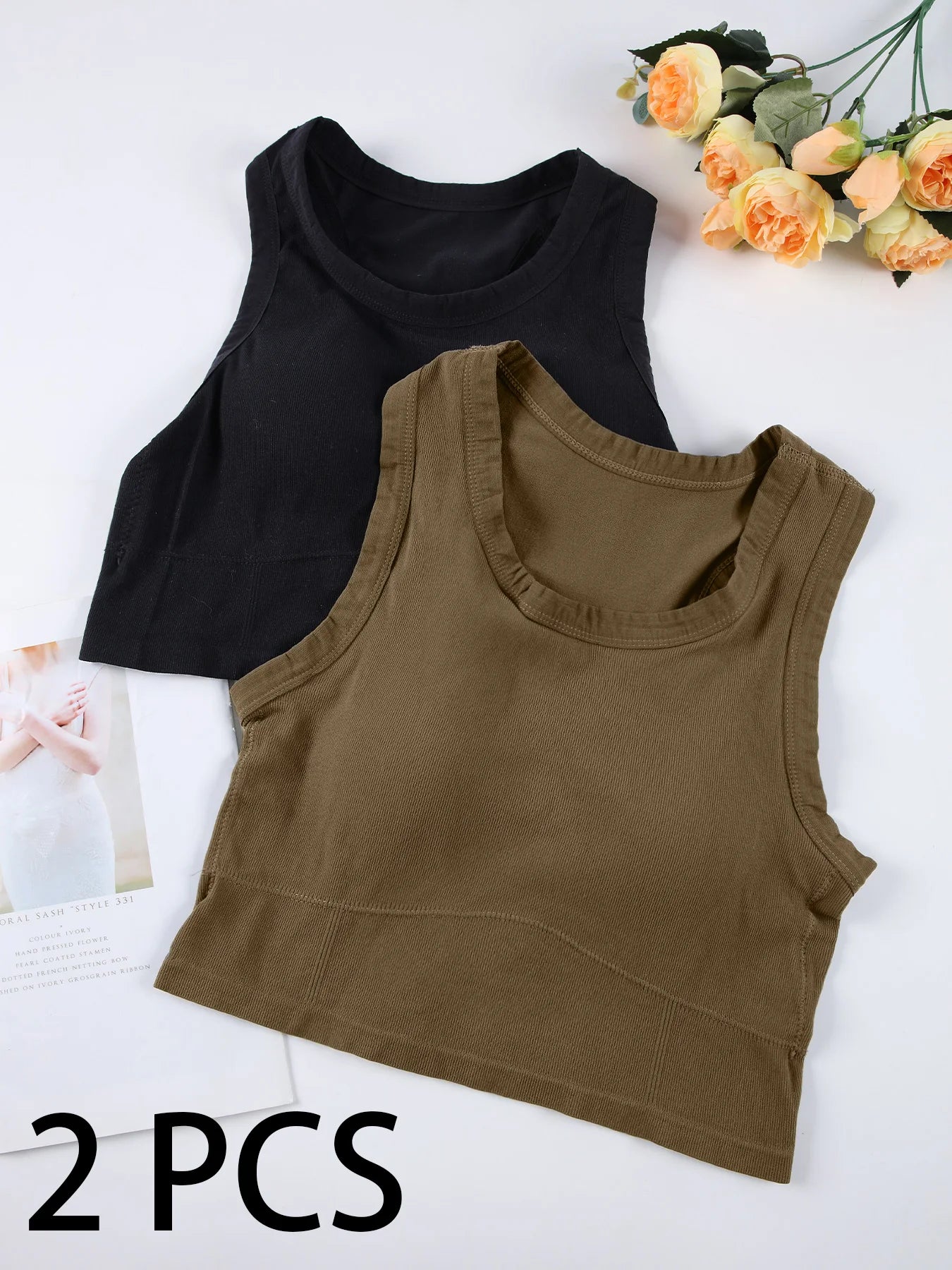 1/2 PCS Back Sports Bra Women Sleeveless Vest Beautiful Slim Tube Top Underwear With Bra Pads Undershirt Elastic Korean Crop Top Zen fit plus