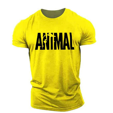 Animal Letter Minimalist Style Fashion Men's T-shirts Short Sleeve O-Neck Sportswear Oversized Gym Tops Street Men Women T Shirt Zen fit plus