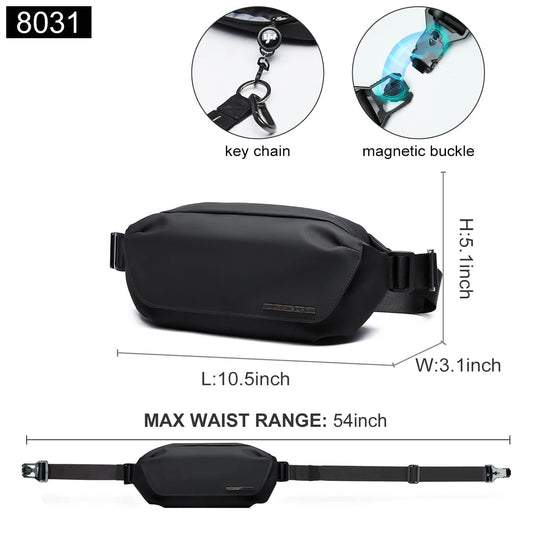 Waterproof Chest Bag, Solid Men's Crossbody Bag, Daily Phone Shoulder Bag, Travel Sports Sling Bag, Trend Men Fanny Pack Zen fit plus