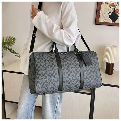 PU Leather Gym Bag Travel Totes Duffle Women Sports Fitness Business Casual Luggage Handbag Outdoor Shoulder Weekend Bag for Man Zen fit plus