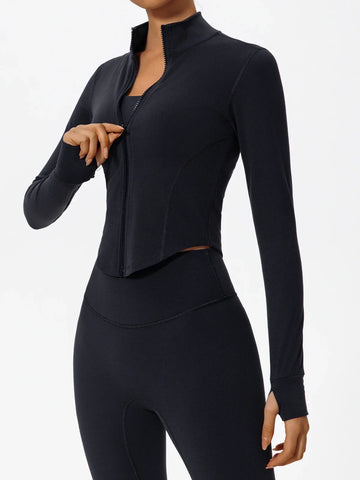 Hearuisavy Ultra-Soft Fabrics Casual Tight Sports Jackets Women Zipper Yoga Clothes Female Quick-Dry Long Sleeve Sportswear - Zen Fit Plus