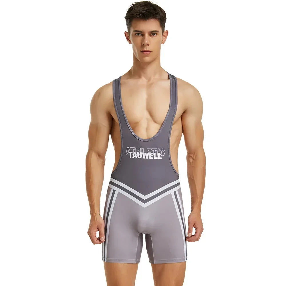 New Bodysuit Mens Gym Undershirts Vest Underwear Wrestling Singlets Jumpsuits Bodybuilding Wear Zen fit plus