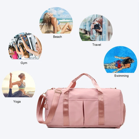 Gym Bag for Women with Shoe Compartment Durable Lightweight Yoga Large Handbag Zen fit plus