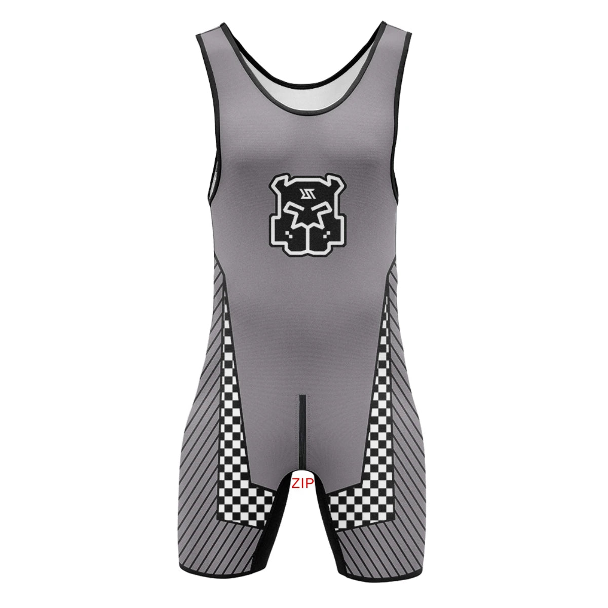 Mens Wrestling Singlets Front And Back Zipper Dog SexyMan Bodysuits RT One-Piece Undershirts Powerlifting Sleeveless Sleepwear Zen fit plus