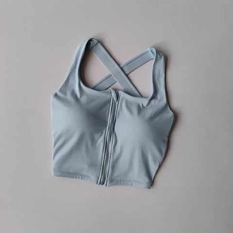 Women Fitness Underwear Yoga Bras cross Back Beauty Sports Bras Front Zippe Top Bra Sexy Breathable Underwear For Women Gym Top - Zen Fit Plus