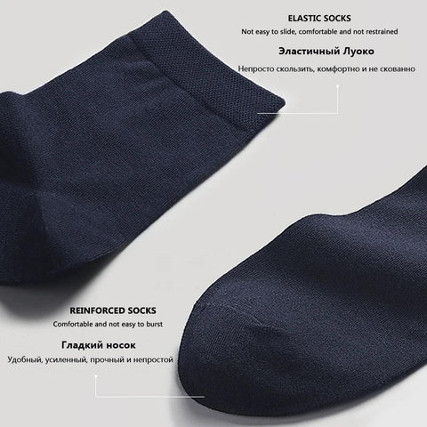 10 Pairs Men's Cotton Socks New Style Black Business Men Socks Soft Breathable Summer Winter for Male Socks Plus Size 38-47 - Zen Fit Plus