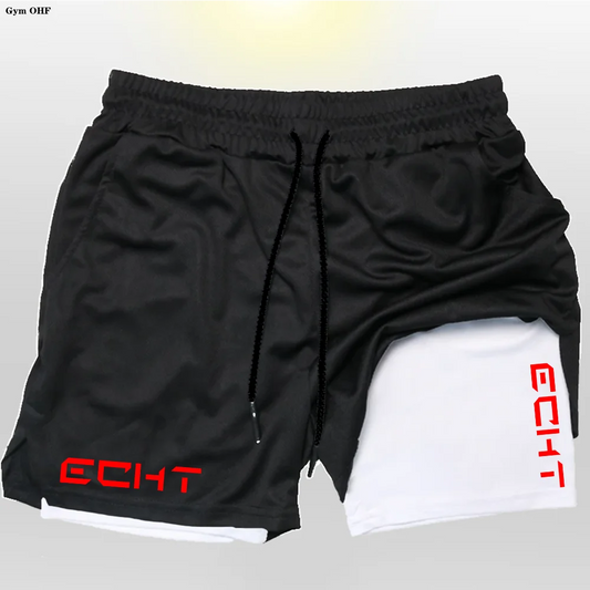 Running Shorts Men Fitness Gym Training 2 in 1 Sports Shorts Quick Dry Workout Jogging Double Deck Short Pant Zen fit plus