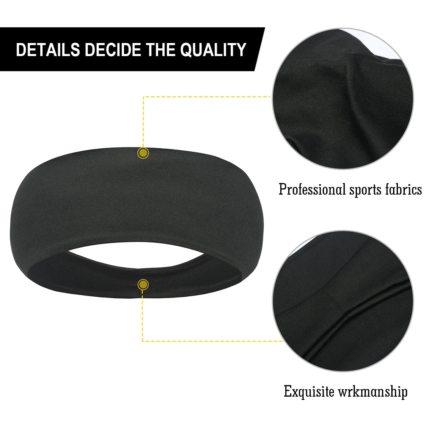 Elastic Sweat Sweatband Breathable Hair Band Cationic Fabric Men Fashion Headband Hair Accessories Moisture Wicking Women Girls Zen Fit Plus